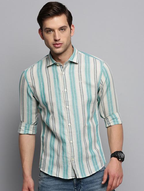 mens stripes casual shirt - 19409889 - Very Small Image - 1