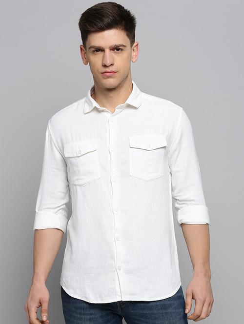 men solid long sleeve regular fit casual shirt - 19410029 - Very Small Image - 1