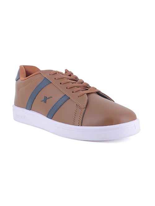 tan synthetic lace up sneakers - 19410194 - Very Small Image - 1