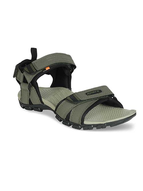 green synthetic & mesh back strap floaters - 19410284 - Very Small Image - 1