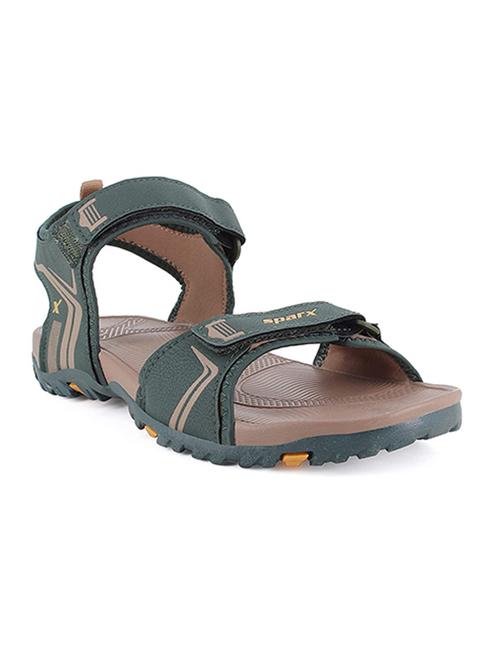 green synthetic & mesh back strap floaters - 19410336 - Very Small Image - 1