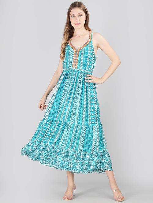printed fit & flare dress - 19410422 - Very Small Image - 1