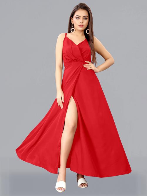 solids crepe a-line dress - 19411562 - Very Small Image - 1