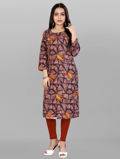 printed straight kurta - 19411643 - Very Small Image - 1
