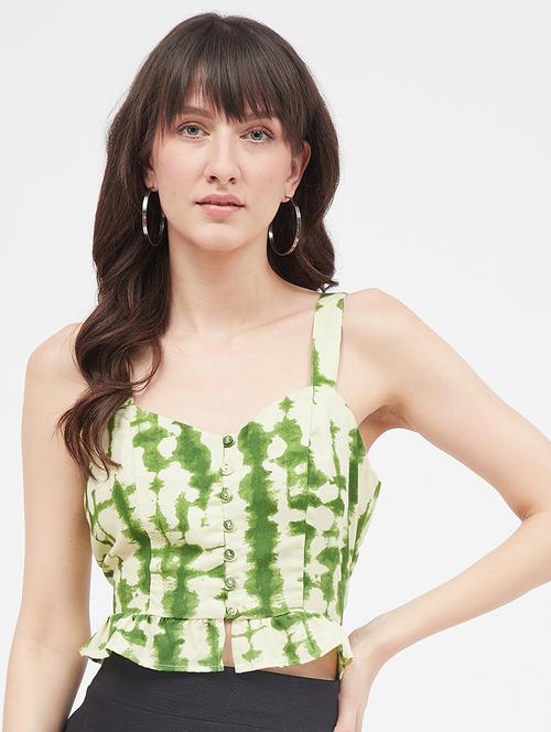 tie & dye rayon crop top - 19411735 - Very Small Image - 1