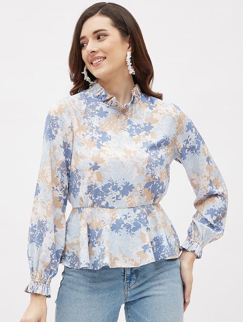 florals prints crepe regular top - 19411888 - Very Small Image - 1
