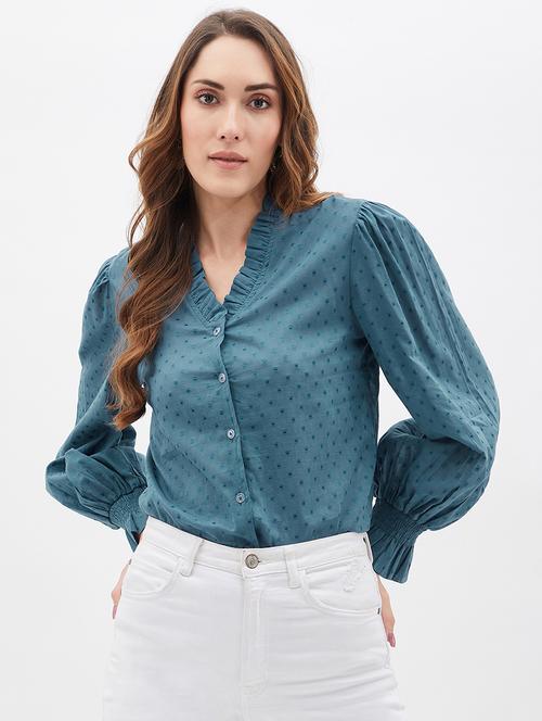 self design cotton regular top - 19411921 - Very Small Image - 1