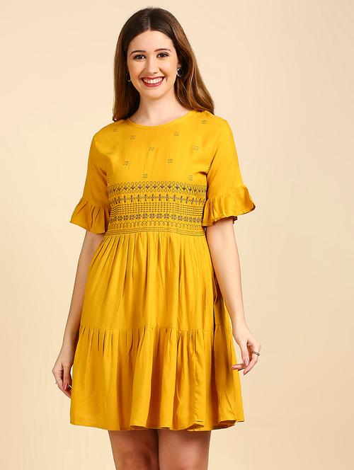 women printed a-line dress - 19412130 - Very Small Image - 1