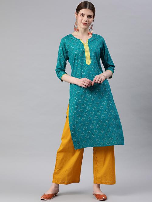 women's straight kurta - 19412185 - Very Small Image - 1
