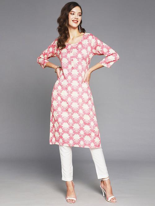 women's straight kurta - 19412281 - Very Small Image - 1