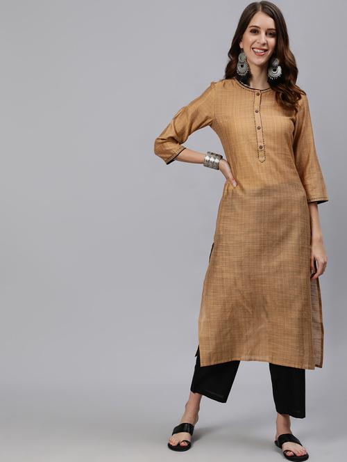 women solid kurta with trouser set - 19412372 - Very Small Image - 1