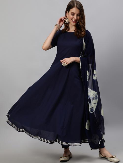 women round neck kurta pant set with dupatta - 19412389 - Very Small Image - 1
