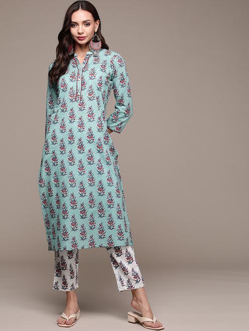 women printed kurta with trouser set - 19412411 - Very Small Image - 1