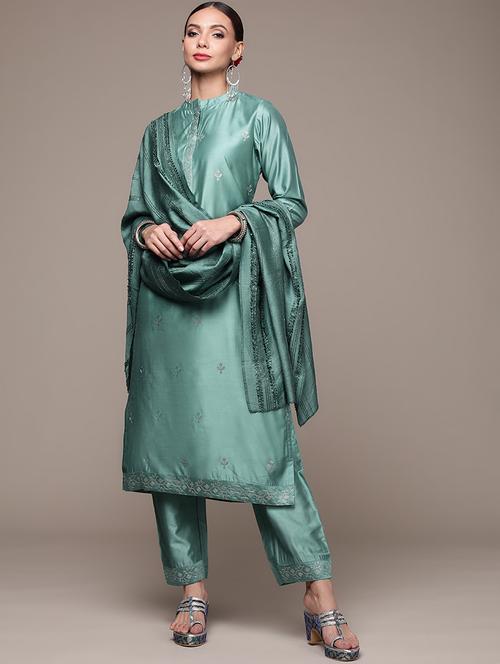 women embroidered kurta with trouser set - 19412431 - Very Small Image - 1