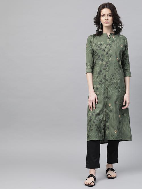 printed kurta with trouser set - 19412601 - Very Small Image - 1