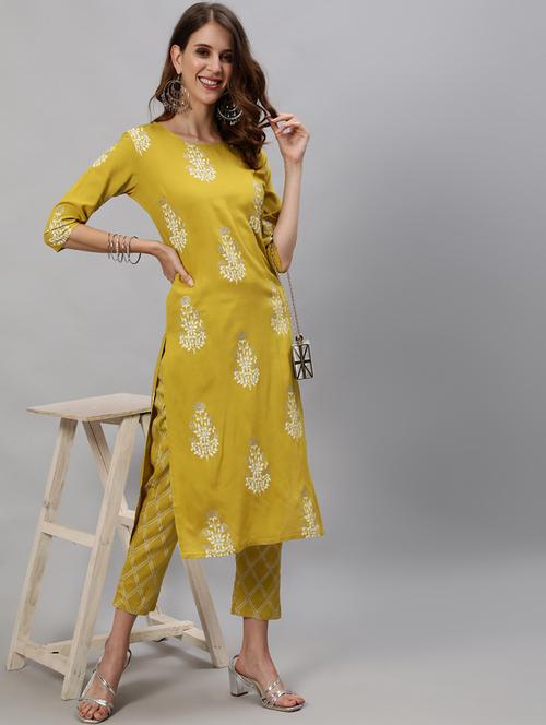 printed kurta pant set - 19412632 - Very Small Image - 1