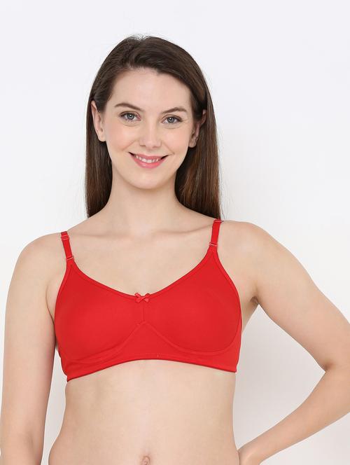 red cotton blend tshirt bra - 19412857 - Very Small Image - 1