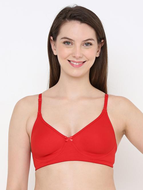 red cotton blend tshirt bra - 19412865 - Very Small Image - 1