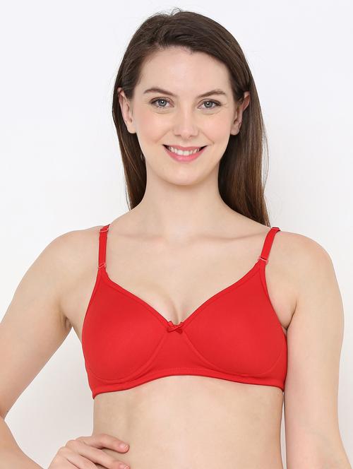 red cotton blend tshirt bra - 19412872 - Very Small Image - 1