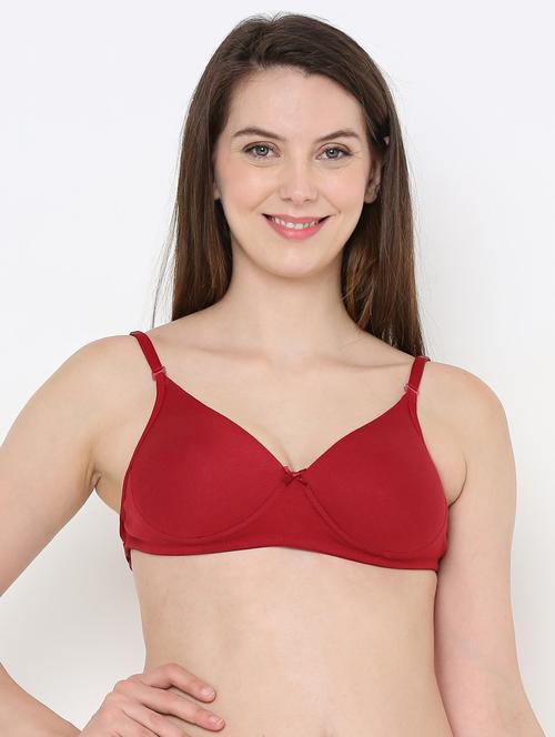 red cotton blend tshirt bra - 19412996 - Very Small Image - 1
