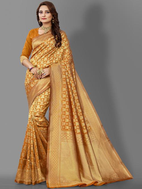 self design kanjivaram saree with blouse - 19413274 - Very Small Image - 1