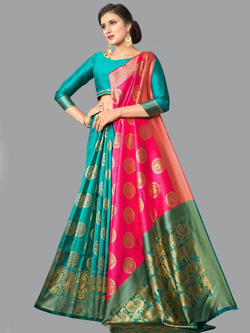 self design banarasi saree - 19413315 - Very Small Image - 1