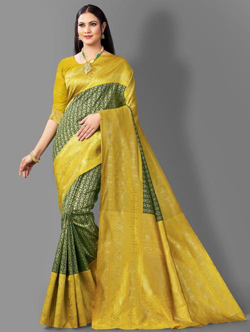self design banarasi saree - 19413332 - Very Small Image - 1