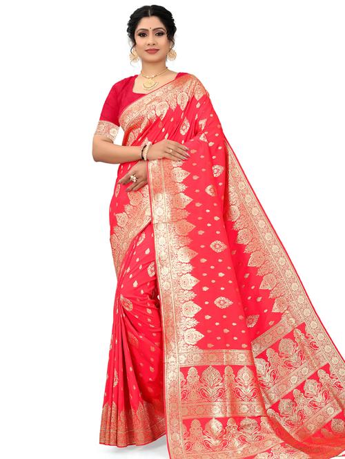 multi colored self design saree with blouse - 19413878 - Very Small Image - 1