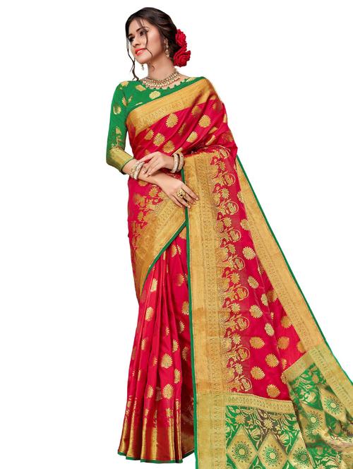 multi colored self design saree with blouse - 19413978 - Very Small Image - 1