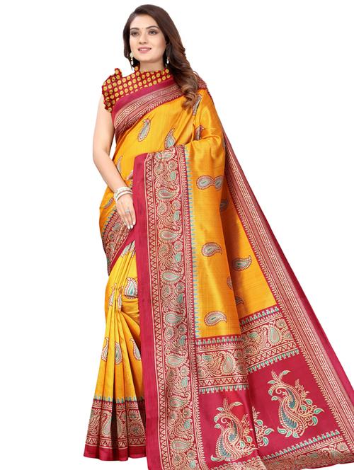 multi colored printed saree with blouse - 19413984 - Very Small Image - 1