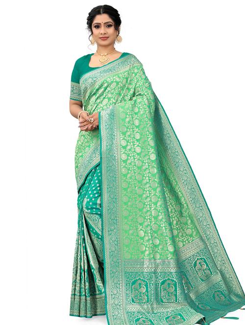 multi colored self design saree with blouse - 19413986 - Very Small Image - 1