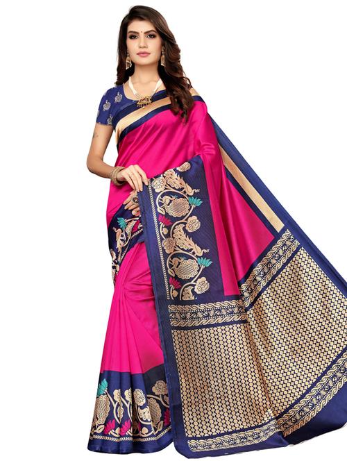 multi colored self design saree with blouse - 19413993 - Very Small Image - 1