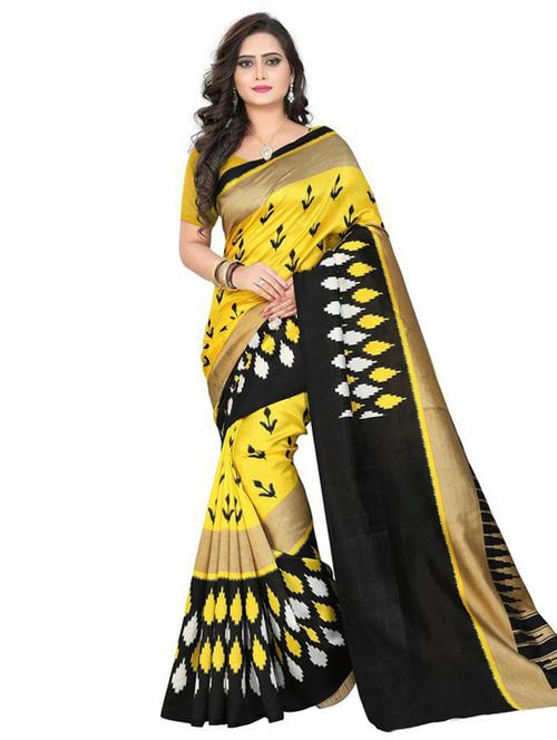 self design colored saree with blouse - 19414038 - Very Small Image - 1