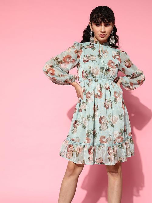 women's fit & flare floral dress - 19414426 - Very Small Image - 1