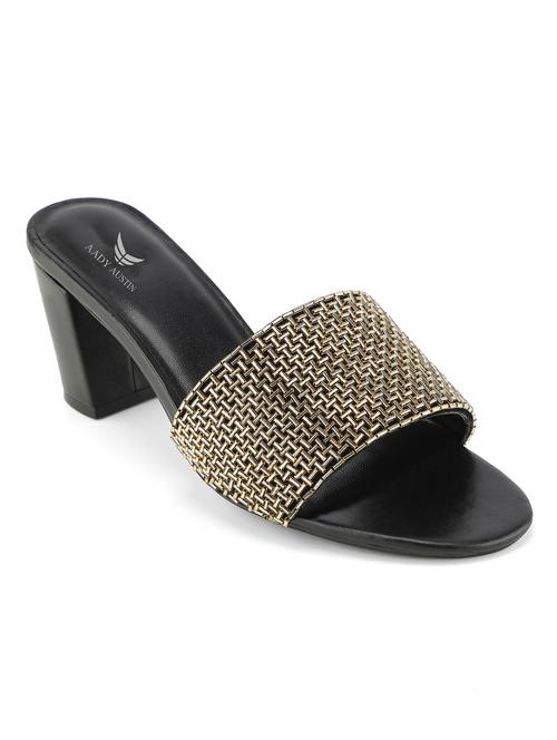 black slip on block heel sandals - 19414991 - Very Small Image - 1