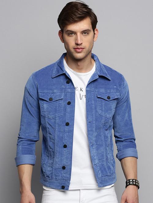 solids cotton blend casual jacket - 19415013 - Very Small Image - 1