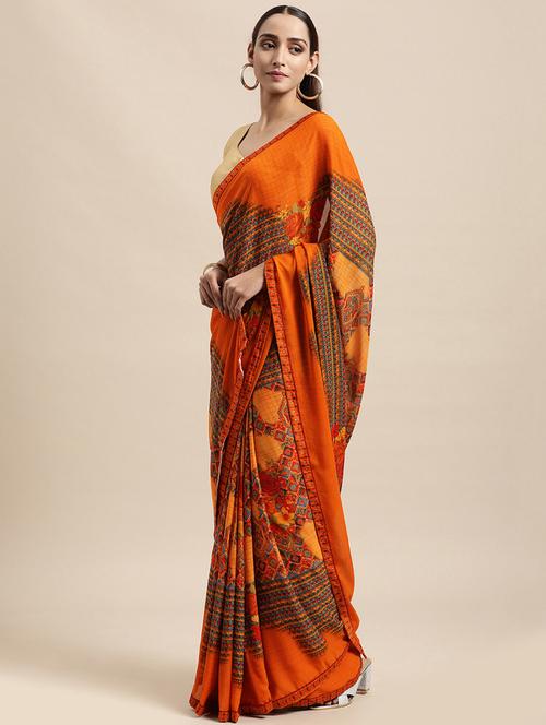 self design printed saree - 19415178 - Very Small Image - 1