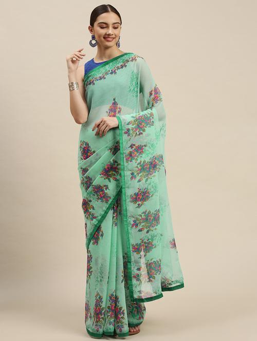 self design florals printed saree - 19415187 - Very Small Image - 1