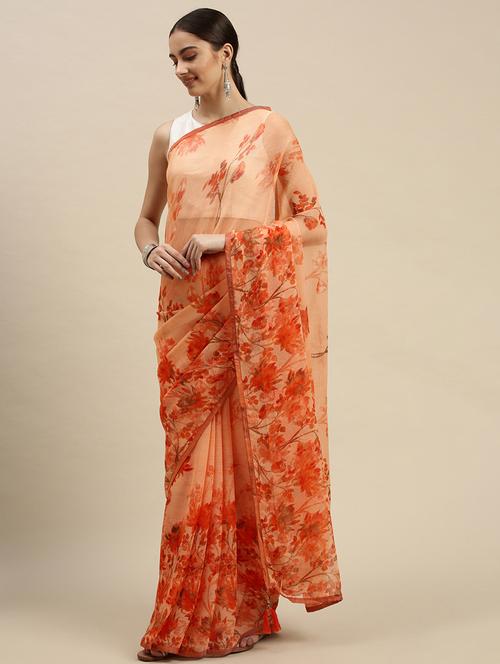 self design florals printed saree - 19415188 - Very Small Image - 1