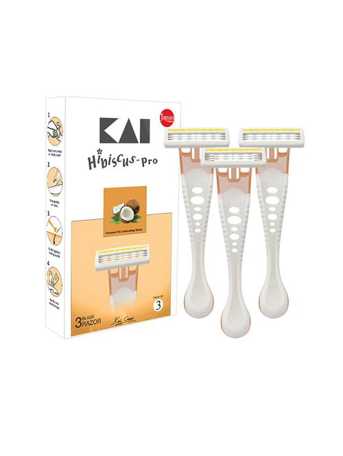 kai hibiscus pro 3 blade body razor- pack of 3 - 19415274 - Very Small Image - 1