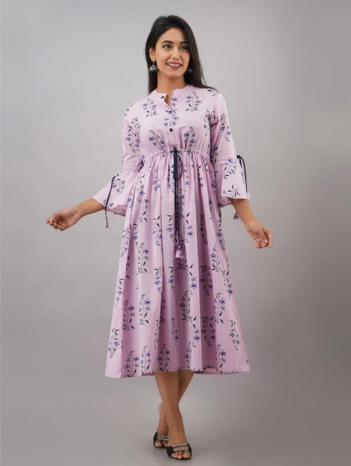 lavender printed three anarkali tunic - 19415796 - Very Small Image - 1