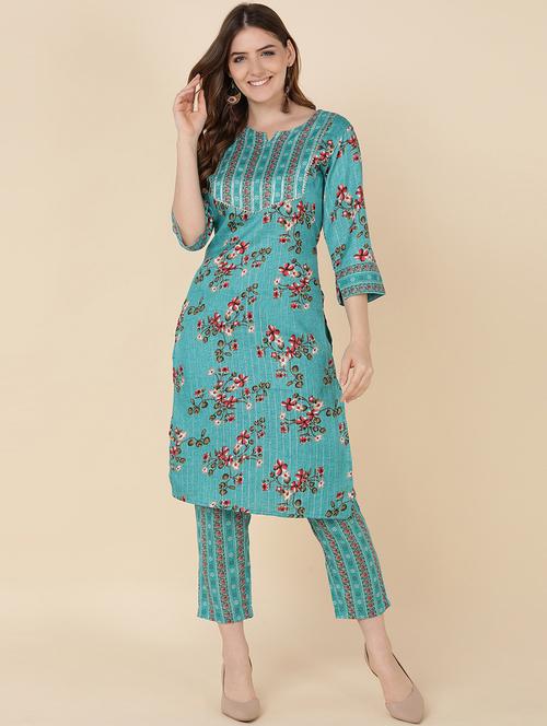 printed rayon straight kurta - 19415811 - Very Small Image - 1