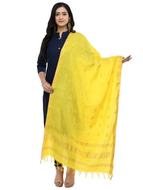 yellow cotton dupatta - 19416791 - Very Small Image - 1