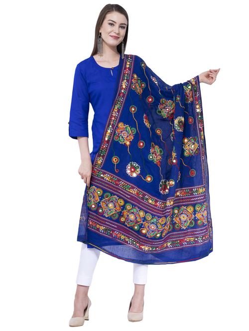 blue embroidered dupatta - 19416902 - Very Small Image - 1