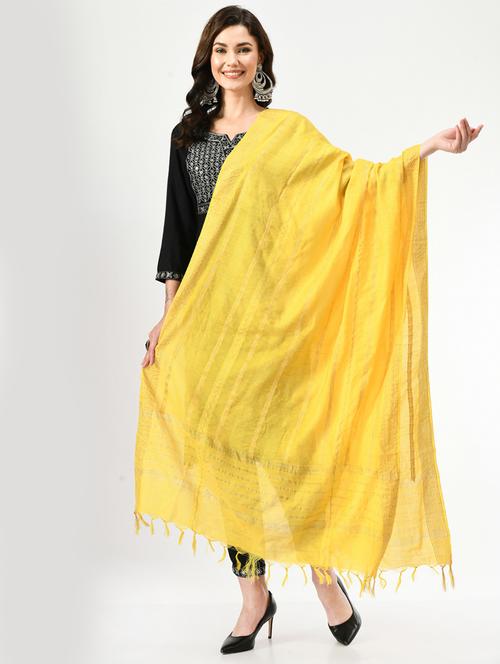 yellow woven dupatta - 19416932 - Very Small Image - 1