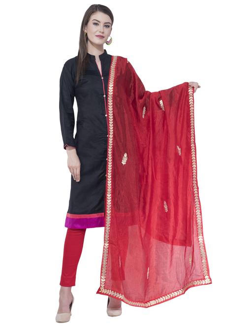 red embroidered dupatta - 19416936 - Very Small Image - 1