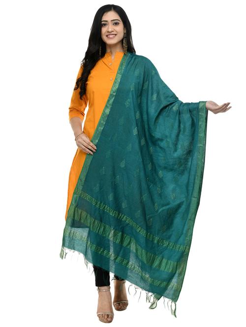 green self design dupatta - 19416984 - Very Small Image - 1