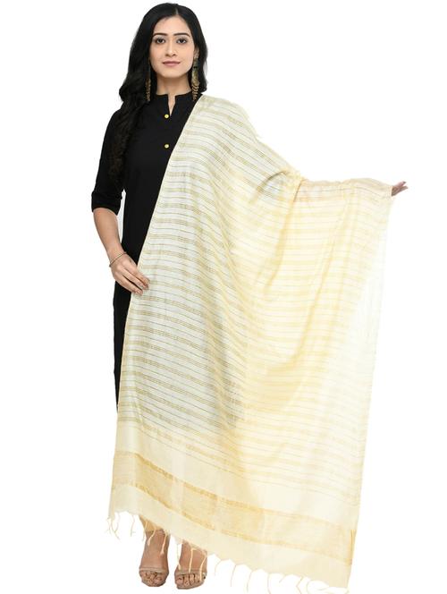 beige printed dupatta with fringes - 19416992 - Very Small Image - 1