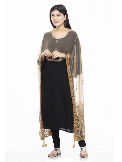 gold embellished dupatta - 19417010 - Very Small Image - 1