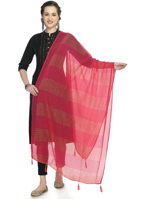 pink striped dupatta - 19417057 - Very Small Image - 1